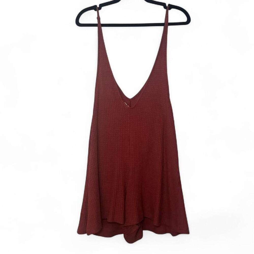 NEW Somedays Lovin Lost Lovers Burnt Pink Waffle Knit Romper — SMALL - Picture 5 of 6